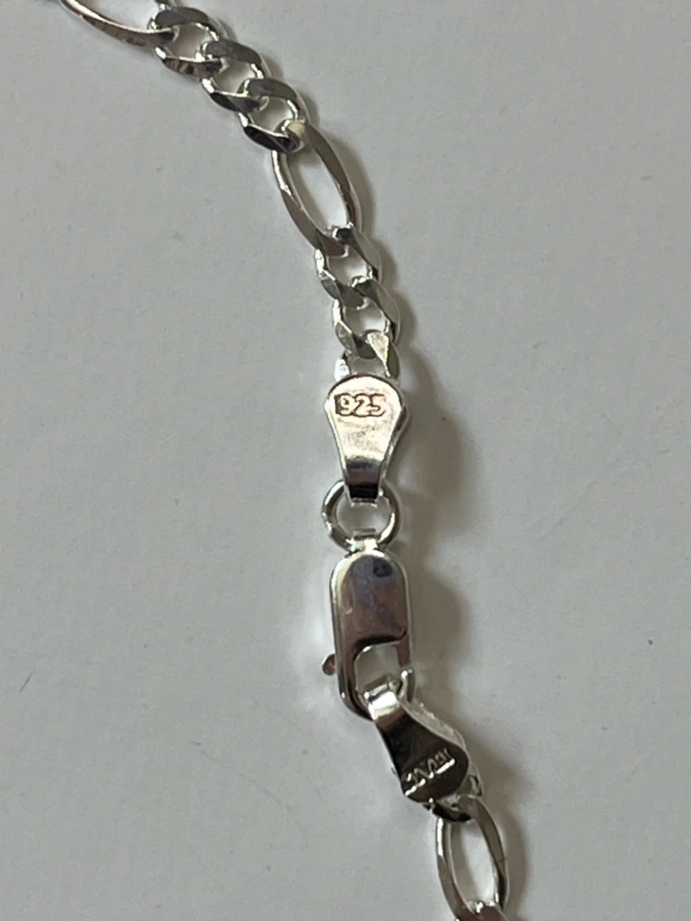 925 Silver Figaro Chain Necklace - Dainty Sleek Silver Women's Jewelry - Picture 2 of 2